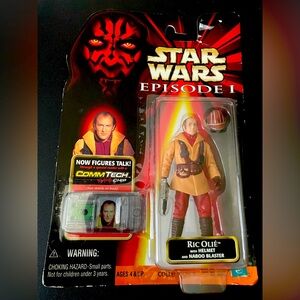 Star Wars Episode 1 The Phantom menace Ric Olie w/helmet and Naboo blaster NIB